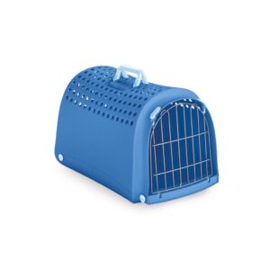 IMAC - Linus Second Life Plastic (52,5x32x34,5 cm) - Transportín para Gatos y Perros Pequeños (Azul)