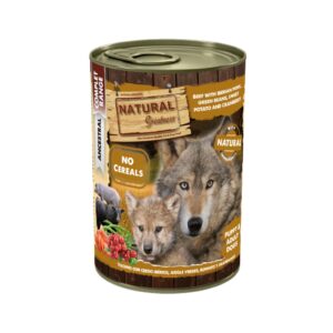 NATURAL GREATNESS - Vacuno con Cerdo Ibérico, Judías Verdes, Boniato y Arándanos (400 gr) - Alimento Húmedo Completo para Perros Cachorros y Adultos (Gama Complet)