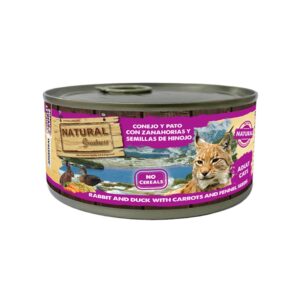 NATURAL GREATNESS - Conejo y Pato con Zanahorias y Semillas de Hinojo (185 gr) - Alimento Húmedo Completo para Gatos Adultos (Gama Complet)