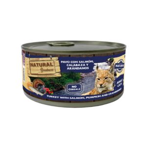 NATURAL GREATNESS - Pavo con Salmón, Calabaza y Arándanos (185 gr) - Alimento Húmedo Completo para Gatos Adultos (Gama Complet)