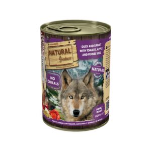 NATURAL GREATNESS - Pato y Conejo con Tomate, Manzana y Semillas de Hinojo (400 gr) - Alimento Húmedo Completo para Perros Adultos (Gama Complet-Light)