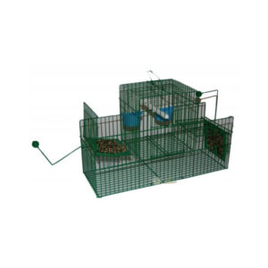 Jaula trampa captura balancín aves color verde (42 x 15 x 26 cm)