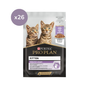 PRO PLAN - Kitten Sobres (26x85 gr) - Comida Húmeda para Gatitos (Pavo en Salsa)