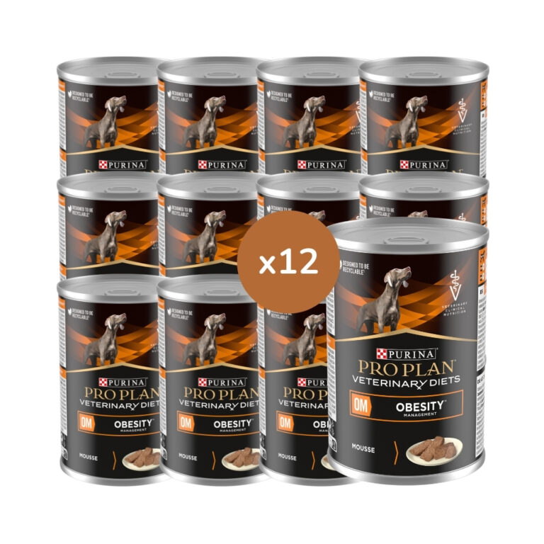 PRO PLAN DV - Canine OM Obesity Management (12x400 gr) - Comida Húmeda en Mousse para Perros para Control de Peso
