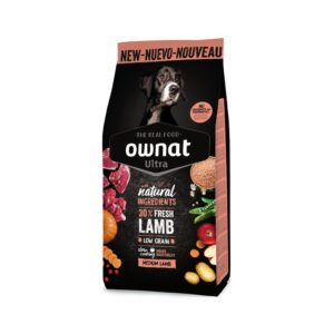 OWNAT - Ultra - Medium Adult Dog Lamb (12 kg) - Pienso Seco para Perros Adultos de Raza Mediana con Intolerancia al Pollo (Cordero)