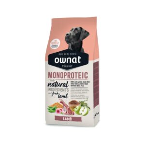 OWNAT - Classic - Monoproteic Lamb Dog (12 kg) - Pienso Seco para Perros de todas las Razas con Problemas de Alergias (Cordero)