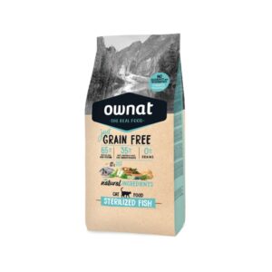OWNAT - GF Just - Adult Cat Sterilized Fish (8 kg) - Pienso Seco Sin Cereales para Gatos Adultos Esterilizados (Pescado)