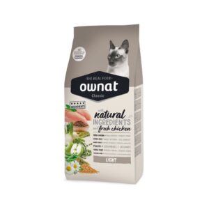 OWNAT - Classic - Light Cat (4 kg) - Pienso Seco para Gatos Adultos con Sobrepeso (Pollo)