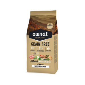 OWNAT - GF Prime - Adult Cat Hair & Skin (3 kg) - Pienso Seco Sin Cereales para Gatos Adultos Especialmente Indicado para Piel y Pelaje (Pollo y Pavo)