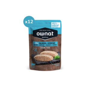 OWNAT - Wetline - Salmon & Herring Cat (12x85 gr) - Comida Húmeda Sin Cereales para Gatos (Salmón y Arenque)