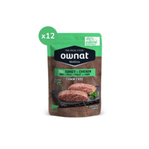 OWNAT - Wetline - Turkey & Chicken Cat (12x85 gr) - Comida Húmeda Sin Cereales para Gatos (Pavo y Pollo)