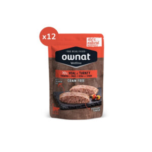 OWNAT - Wetline - Veal & Turkey Cat (12x85 gr) - Comida Húmeda Sin Cereales para Gatos (Ternera y Pavo)