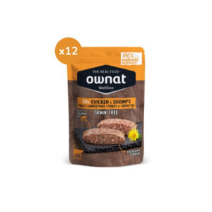 OWNAT - Wetline - Chicken & Shrimps Cat (12x85 gr) - Comida Húmeda Sin Cereales para Gatos (Pollo y Langostinos)