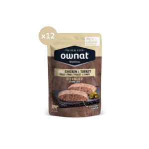 OWNAT - Wetline - Sterilized Chicken & Turkey Cat (12x85 gr) - Comida Húmeda Sin Cereales para Gatos Esterilizados (Pollo y Pavo)