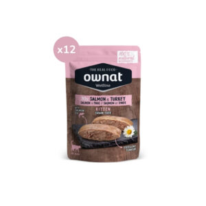 OWNAT - Wetline - Kitten Salmon & Turkey Cat (12x85 gr) - Comida Húmeda Sin Cereales para Gatitos (1-12 Meses) (Salmon y Pavo)