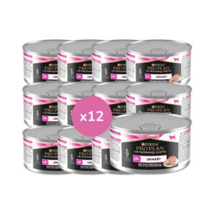 PRO PLAN DV - Feline UR Urinary Lata (12x195 gr) - Comida Húmeda para Gatos para para el Manejo de las Enfermedades del Tracto Urinario Inferior Felino (FLUTD)