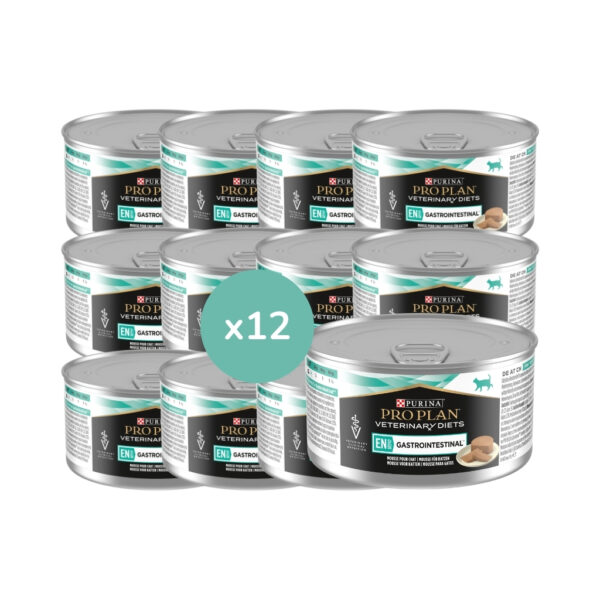 PRO PLAN DV - Feline EN Gastrointestinal Lata (12x195 gr) - Comida Húmeda para Gatos que Ayuda con los Trastornos Intestinales