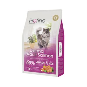 PROFINE - Cat Derma Adulto Salmón & Rice - Pienso seco Para Gatos Adultos con Piel Sensible (Salmón y Arroz)