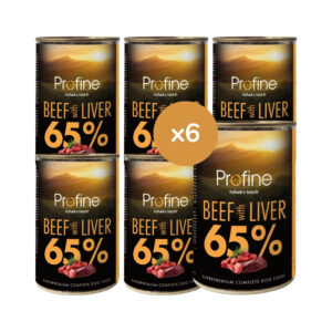 PROFINE - Beef With Liver (6x400 gr) - Comida Húmeda Completa en Lata para Perros (Carne de Res y Hígado)
