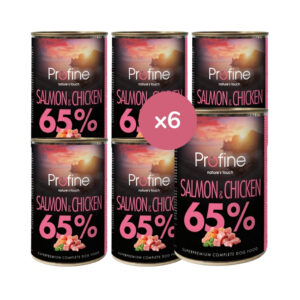 PROFINE - Salmón With Chicken (6x400 gr) - Comida Húmeda Completa en Lata para Perros (Salmón y Pollo)