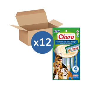 CHURU - Receta De Pollo con Atún (12x4x14 gr) - Tubos de Snacks para Perros
