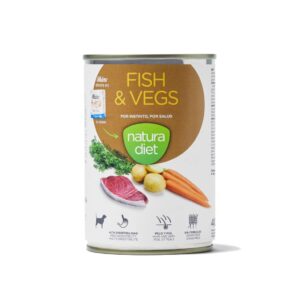 NATURA DIET - Fish & Vegs (400 gr) - Alimento Húmedo Sin Cereales para Perros Adultos de Todas las Razas (Pescado y Verduras)