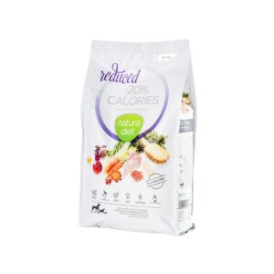 NATURA DIET - Reduced -20% Calories - Pienso Seco (+ 1 ó 2 Latas) para Perros Adultos de Todas las Razas para su Control de Peso (Pavo)