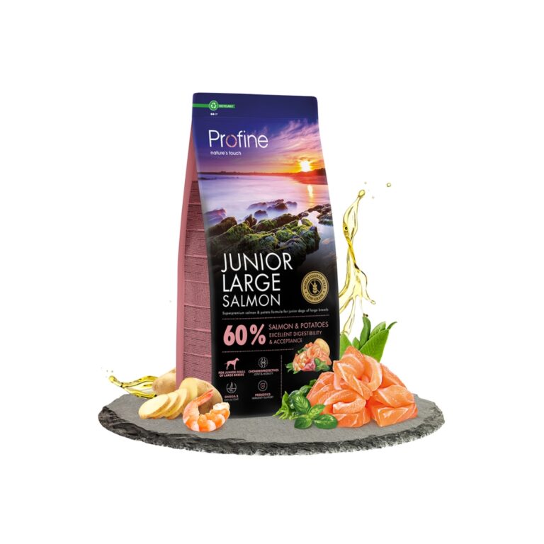 PROFINE - Junior Large Salmon (12 kg) - Pienso Seco para Perros Junior de Raza Grande (Salmón y Patatas)