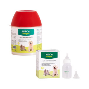 STANGEST - Milkcan - Leche en Polvo para Cachorros y Gatitos (Leche +Biberón // Leche +Bol)