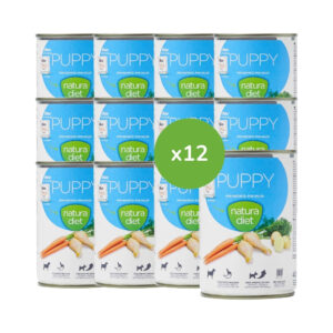 NATURA DIET - Puppy (12x400 gr) - Alimento Húmedo Sin Cereales para Perros Cachorros de Todas las Razas (Pollo)
