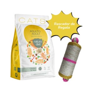 NATURA DIET - Adult Chicken (3 kg) Con Rascador de Regalo - Pienso Seco para Gatos Adultos (Pollo)