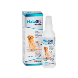 KONIG Malasil Plata (100 ml) - Spray Dérmico para Perros y Gatos - Cuidado de la Dermatitis Seborreica y Piel Sensible