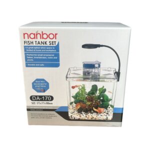 NANBOR - Betera (17,7x17,7x18 cm) - Mejor Mini paisaje acuático para Peces Pequeños