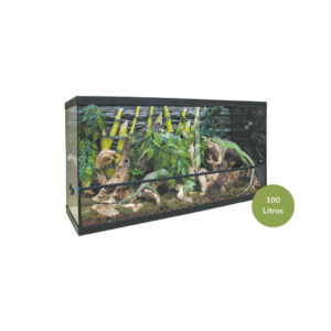 ICA - Repti Selva - Terrario (100 Litros) - Terrario de Cristal ideal para Reptiles, Anfibios, Arácnidos y Pequeños Animales