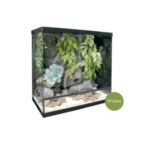 ICA - Repti Selva - Terrario (75 Litros) - Terrario de Cristal ideal para Reptiles, Anfibios, Arácnidos y Pequeños Animales