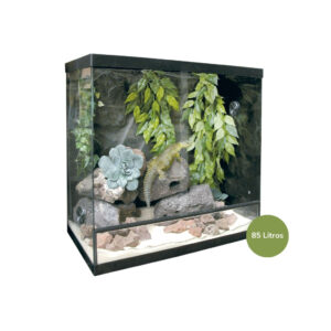 ICA - Repti Selva - Terrario (85 Litros) - Terrario de Cristal ideal para Reptiles, Anfibios, Arácnidos y Pequeños Animales