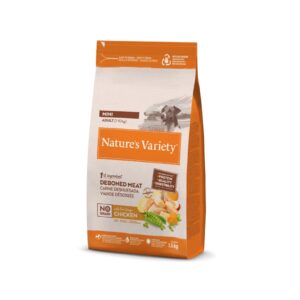 NATURE´S VARIETY - No Grain (Adult Mini Free Range Chicken) - Pienso Seco de Pollo Campero para Perros Adultos (+12 Meses) de Raza Pequeña (1-10 kg)