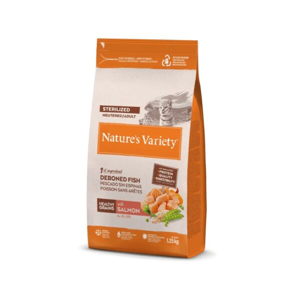 NATURE´S VARIETY - Healthy Grains (Adult Sterilized Salmon) - Pienso Seco de Salmon Noruego para Gatos Adultos Esterilizados