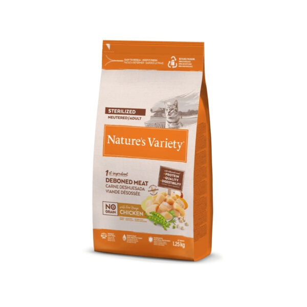 NATURE´S VARIETY - No Grain (Adult Sterilized Free Range Chicken) - Pienso Seco de Pollo para Gatos Adultos Esterilizados