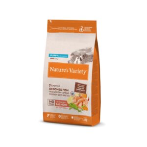 NATURE´S VARIETY - No Grain - (Puppy Mini Salmón) - Pienso Seco de Salmón Noruego para Perros Cachorros (2-12 Meses) de Raza Pequeña (1-10 kg)