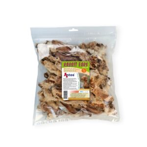 ANTOS - Rabbits Ears (400 gr) - Snacks de Orejas de Conejo con Pelo Naturales para Perros Adultos y Senior