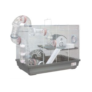 ICA - Ham (37x30x47 cm) - Jaula para Hamster en color Gris y Blanco