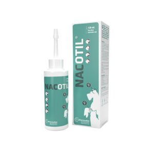 PHARMADIET Nacotil (125 ml) - Solución Ótica para Perros, Gatos, Conejos, Roedores y Hurones con N-Acetil Cisteína, Ácido Bórico, Ácido Hialurónico, Gluconato de Zinc y Aceite Esencial de Limón | Higiene y Cuidado Auricular