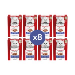 GOURMET - Mon Petit (48x50 gr) - Selección de Pescados (Atún, Salmón y Trucha) (8 Cajas de 6x50 gr)