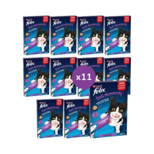 FELIX - Deli Moments Pato (44x10 gr) - Snack Líquido para Gatos (11 Cajas de 4x10 gr)