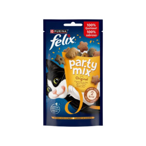 FELIX - Party Mix Original (60 gr) - Snacks para Gatos (Pollo, Hígado y Pavo) (2 Formatos)