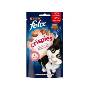 FELIX - Crispies (45 gr) - Snacks para Gatos (Salmón y Trucha) (2 Formatos)