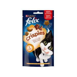 FELIX - Crispies (45 gr) - Snacks para Gatos (Buey y Pollo) (2 Formatos)