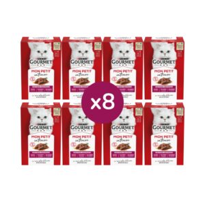 GOURMET - Mon Petit (48x50 gr) - Selección de Carnes (Buey, Ternera y Cordero) (8 Cajas de 6x50 gr)