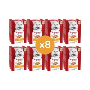 GOURMET - Mon Petit (48x50 gr) - Selección de Aves (Pavo, Pollo y Pato) (8 Cajas de 6x50 gr)